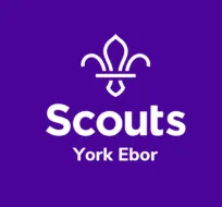 Glo Clean homepage showing Scouts York Ebor white logo on purple background indicating community sponsorship by York cleaners