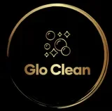 Glo Clean York professional cleaning company logo on black background with gold circular emblem for local services