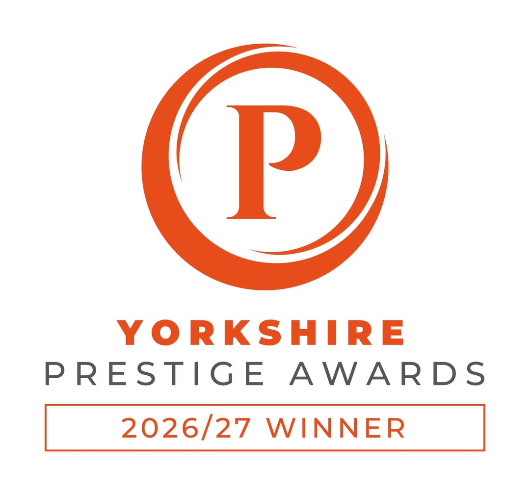 Yorkshire Prestige Awards 2026/27 Winner logo featuring an orange circular P emblem.